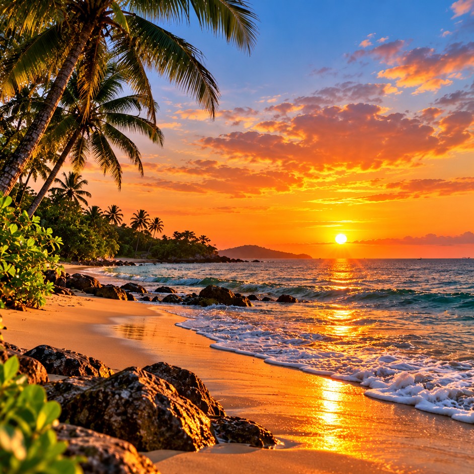 Beautiful beach sunset Instagram DP HD