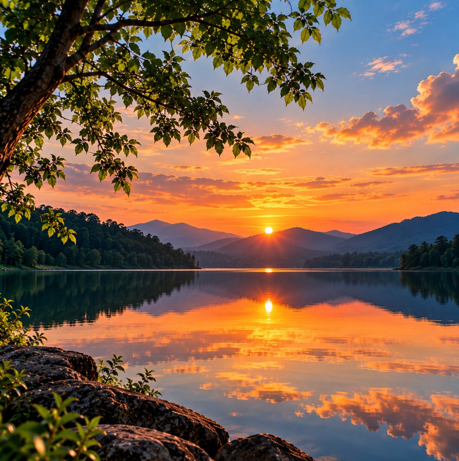 Calm lake reflection WhatsApp nature DP
