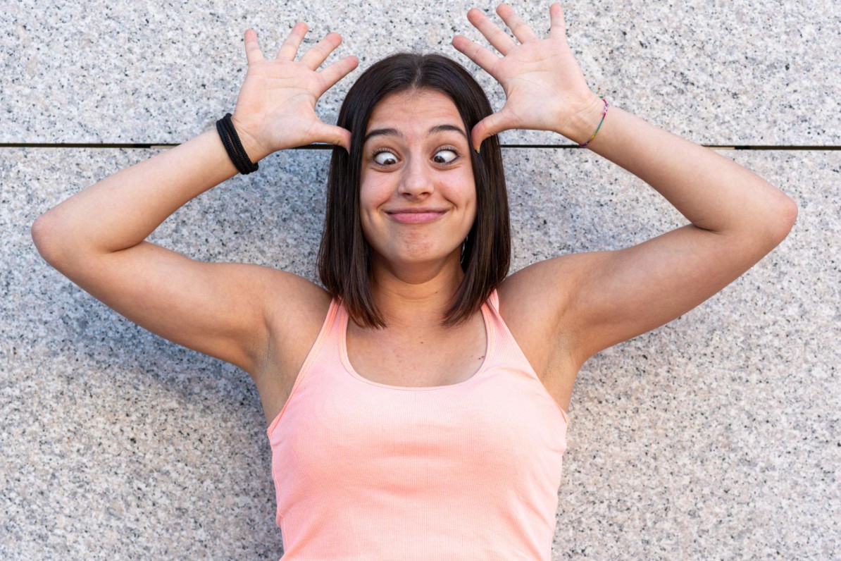 Cute funny WhatsApp DP for girls with a playful expression