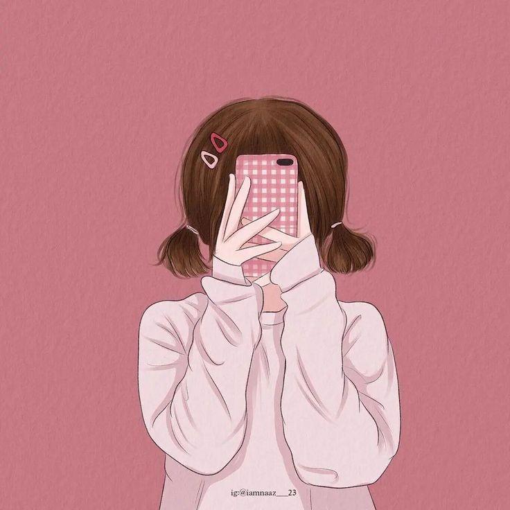 Instagram DP for girls hidden face anime character with aesthetic styling