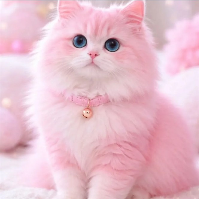Pink Aesthetic Cat DP