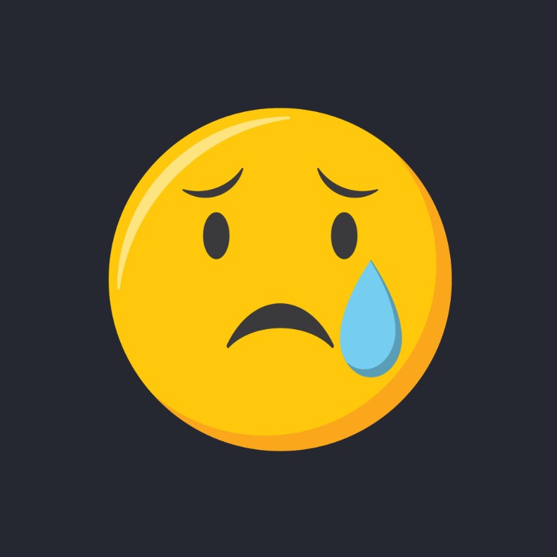 Sad DP for WhatsApp with a crying emoji design