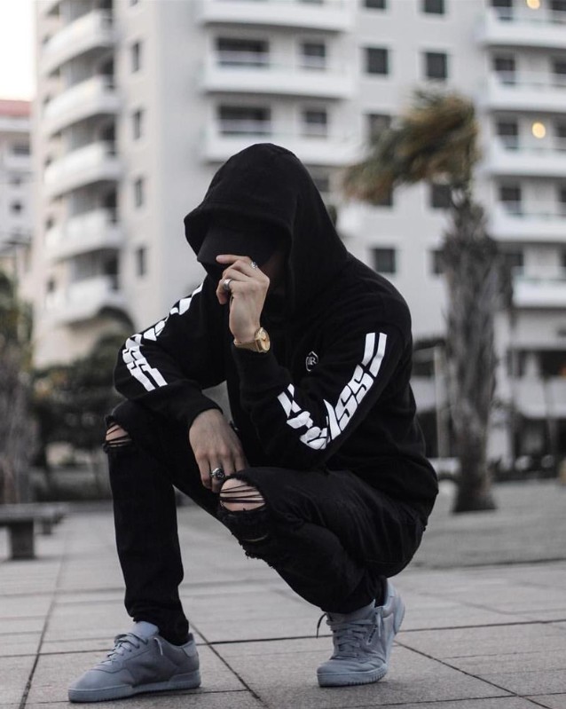 Stylish hidden face DP for boys with a modern outfit