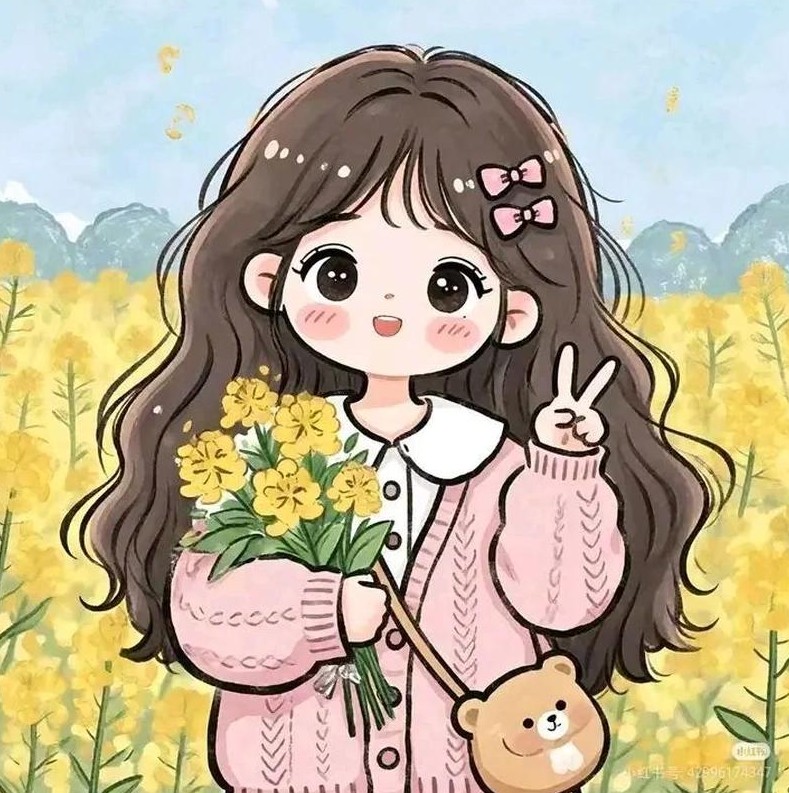 WhatsApp DP for girls cartoon character with a cute expression